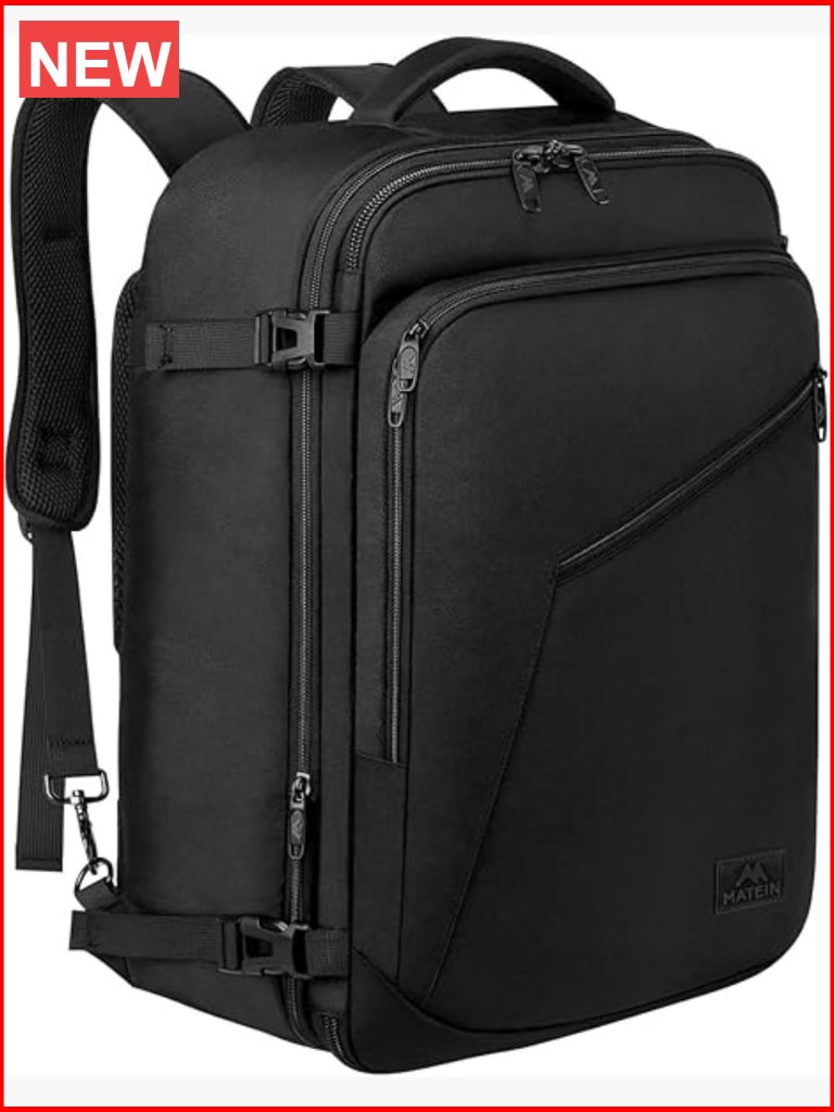 Extra Large Travel Backpack Expandable 40l Carry On Weekender Water Resistant